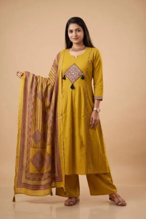 Naisha K 945 Dhabu Cotton Kurti Set With Dupatta Rehmat Boutique