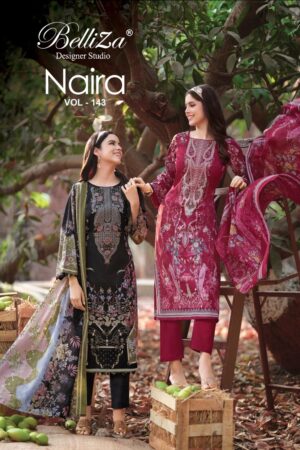 Belliza Naira Vol 143 Cotton Designer Dress Material Collection Rehmat Boutique