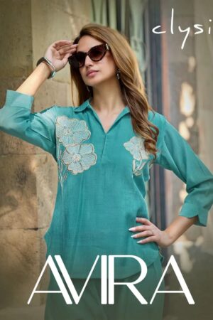 Clysi Avira Viscose Thread Worked Co Ord Set Collection Rehmat Boutique