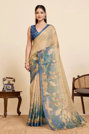 Maahi 219 Linen Zari Weaving Saree Collection Rehmat Boutique