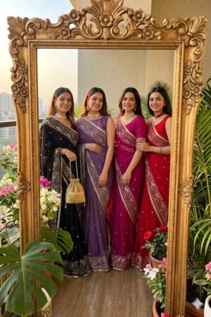 Bt 446 Star Embroidery Worked Saree Collection Rehmat Boutique