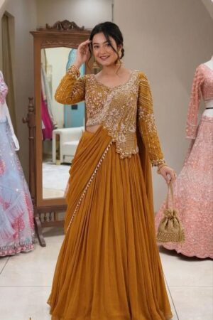 Bt 7153 Rangoli Embroidery Designer Ready To Wear Saree Rehmat Boutique