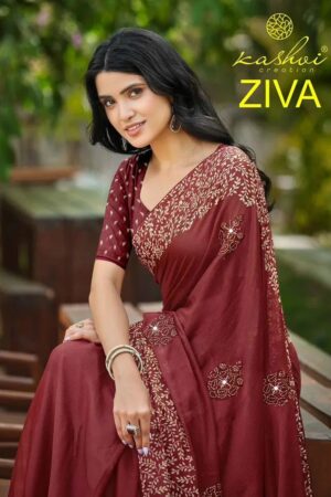 Kashvi Ziva Vol 01 Start Georgette Swaroski Work Saree Rehmat Boutique