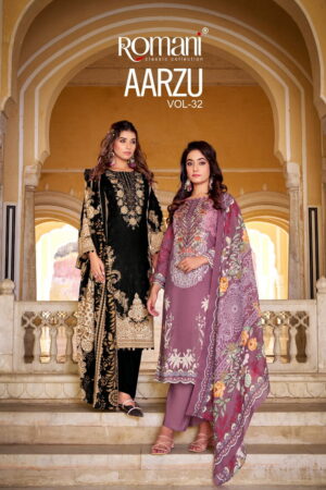 Romani Aarzu Vol 32 Cotton Embroidered Dress Material Rehmat Boutique