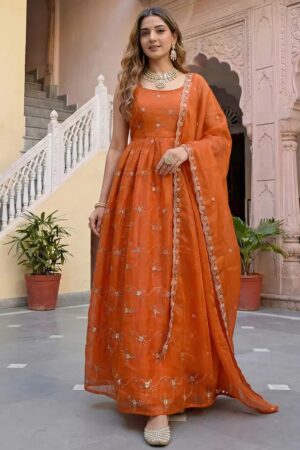 Foram 01 Organza Readymade Gown With Dupatta Collection Rehmat Boutique