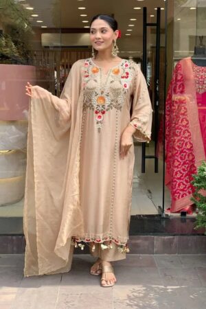 Dhumadhuri 01 Pv Chanderi Designer kurti set with dupatta online in india Rehmat Boutique
