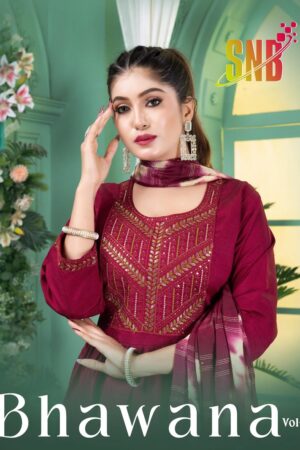 Bhawana Vol 1 Vertican Embroidered Anarkali Kurti Set With Dupatta Rehmat Boutique