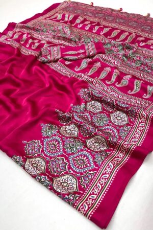 Lux Vol 36 Modal Ajrakh Printed Saree Below 500 Rehmat Boutique