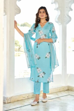 Dhruvi 432 Printed Kurti Bottom And Dupatta Collection Rehmat Boutique