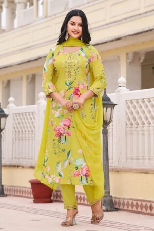 Dhruvi 431 Printed Cotton Kurti Bottom And Dupatta Rehmat Boutique