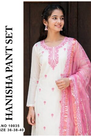 Hanisha 10035 Roman Silk Girls Kurti Set With Dupatta Rehmat Boutique
