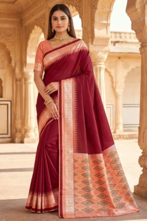 Mb 261 Blend Zari Patola Silk Pallu Saree Collection Rehmat Boutique