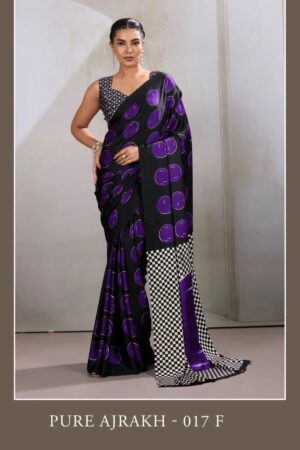 Pure Ajrakh 017 Modal Ajrakh Printed Saree Under 500 Wholesale Price Rehmat Boutique