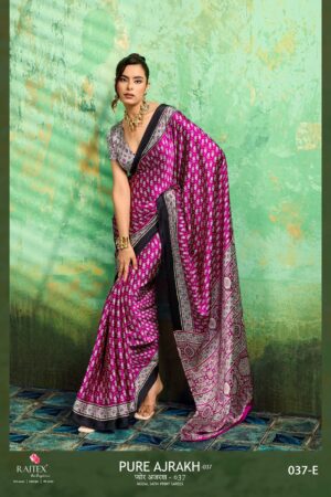 Rajtex Pure Ajrakh 039 Modal Printed Ajrakh Saree Rehmat Boutique