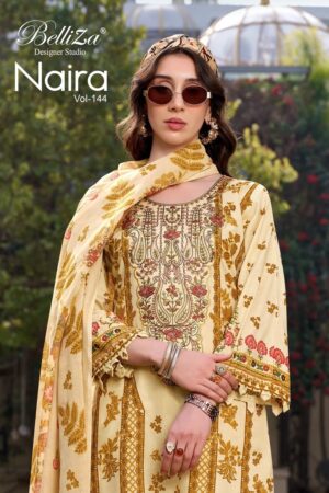 Belliza Naira Vol 144 Cotton Embroidered Dress Material Affordable Price Rehmat Boutique