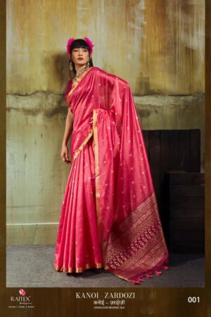 Rajtex Kanoi Zardozi Weaving Silk Traditional Saree Online Rehmat Boutique