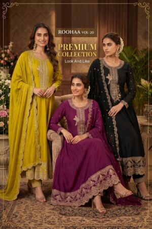 Roohaa Vol 20 Silk Anarkali Kurta Set With Dupatta Wholesale Price Rehmat Boutique