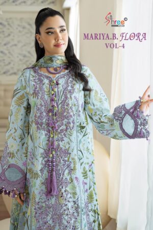 Shree Maria B Flora Vol 4 Designer Cotton Pakistani Salwar Suits Rehmat Boutique
