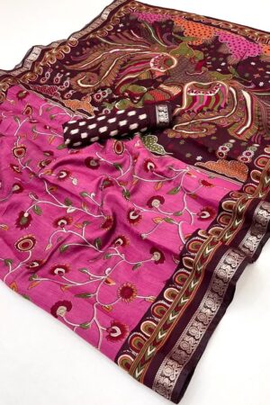 Kalamkari Vol 1 Pv Kalamkari Print Cotton Saree Collection Rehmat Boutique