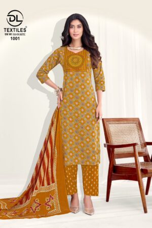 Dl Royal Ajrakh Vol 1 Cotton Readymade Kurti Set With Dupatta Rehmat Boutique