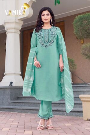Vamika Amora Viscose Handwork Kurti Bottom With Dupatta Set Rehmat Boutique