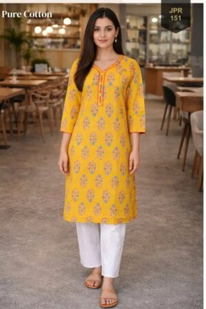Trendy Khushi Jaipuri Cotton Printed Cotton Kurti Below 300 price Rehmat Boutique