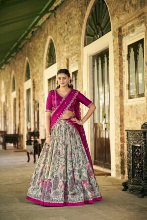 Taraa L 1207 Tasar Silk Kalamkari Printed Lehenga Choli Collection Rehmat Boutique