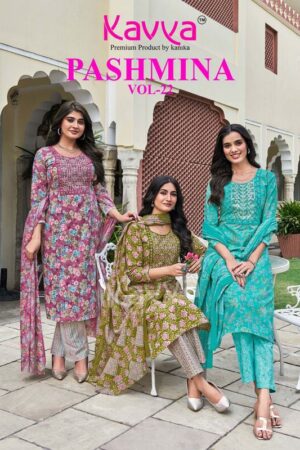 Kavya Pashmina Vol 22 Printed Cotton Kurti Set With Dupatta Collection Rehmat Boutique