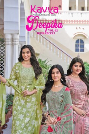 Kavya Deepika Vol 62 Embroidered Kurti With Bottom Dupatta Rehmat Boutique