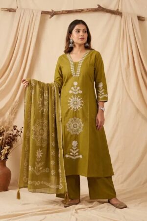 Naisha K 991 Dhabu Cotton Kurti With Bottom Dupatta Rehmat Boutique