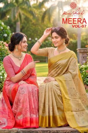 Kashvi Meera Vol 7 Brasso Printed Saree Collection Rehmat Boutique