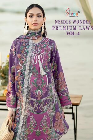Shree Needle Wonder Vol 4 Cotton Pakistani Suits Chiffon Dupatta Rehmat Boutique