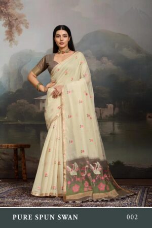 Pure Spun Swan Cotton Handloom Saree Collection Rehmat Boutique