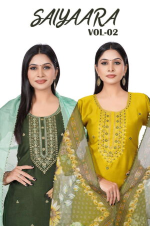 Saiyaara Vol 2 Silk Embroidery Work Kurti Set Below 500 Rehmat Boutique