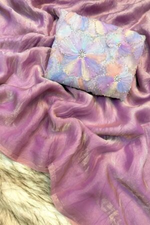 Kc 413 Satin Silk Beads Work Designer Saree Collection Rehmat Boutique