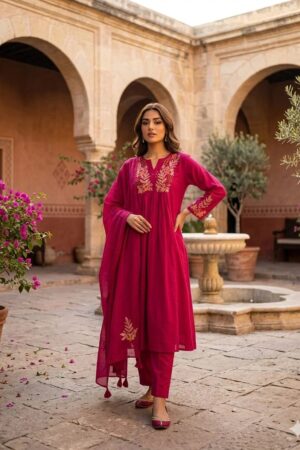Nisha 1002 Mul Cotton Hand Worked Kurti Pant With Dupatta Rehmat Boutique