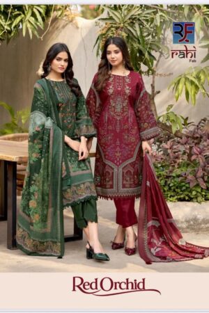 Rahi Red Orchid Vol 1 Cotton Kurti Pant With Dupatta Collection Rehmat Boutique