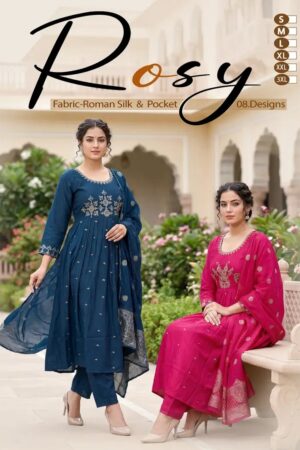 Rosy Vol 01 Silk Anarkali Kurti With Bottom Dupatta Rehmat Boutique