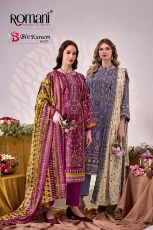 Romani Bin Kareem Vol 05 Cotton Embroidered Dress Material Rehmat Boutique