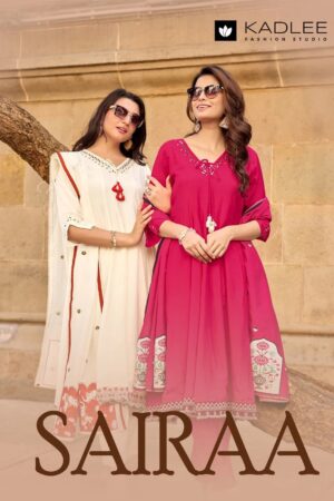 Kadlee Sairaa Muslin Hand Work Kurti With Bottom Dupatta Rehmat Boutique