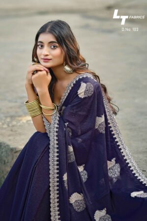 Lt Aayushi Vol 1 Pn Silk Swaroski Work Saree Collection Rehmat Boutique