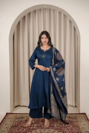 Nisha K 1023 Mirror Worked Kurti With Bottom Dupatta Rehmat Boutique