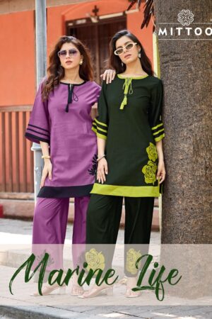 Mittoo Marine Life Viscose Thread Work Co Ord Set Collection Rehmat Boutique