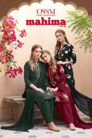 Ossm Mahima Vol 2 Rayon Printed Kurti Bottom And Dupatta Rehmat Boutique