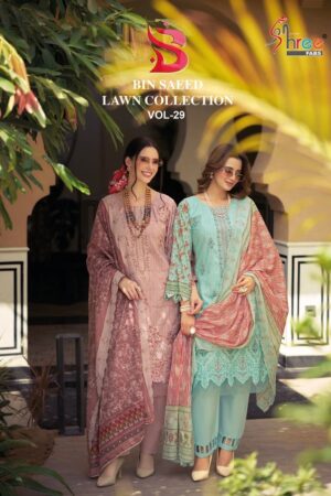 Shree Bin Saeed Lawn Vol 29 Embroidered Pakistani Suit Rehmat Boutique