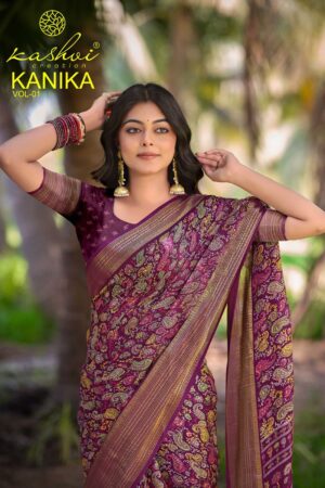 Kashvi Kanika Vol 1 Silk With Zari Border Work Saree Collection Rehmat Boutique