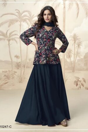 10247 Master Colors Chinon Designer Indo western Collection Rehmat Boutique