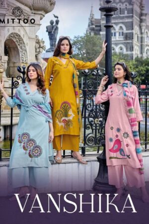Mittoo Vanshika Thread Worked Kurti With Bottom Dupatta Rehmat Boutique