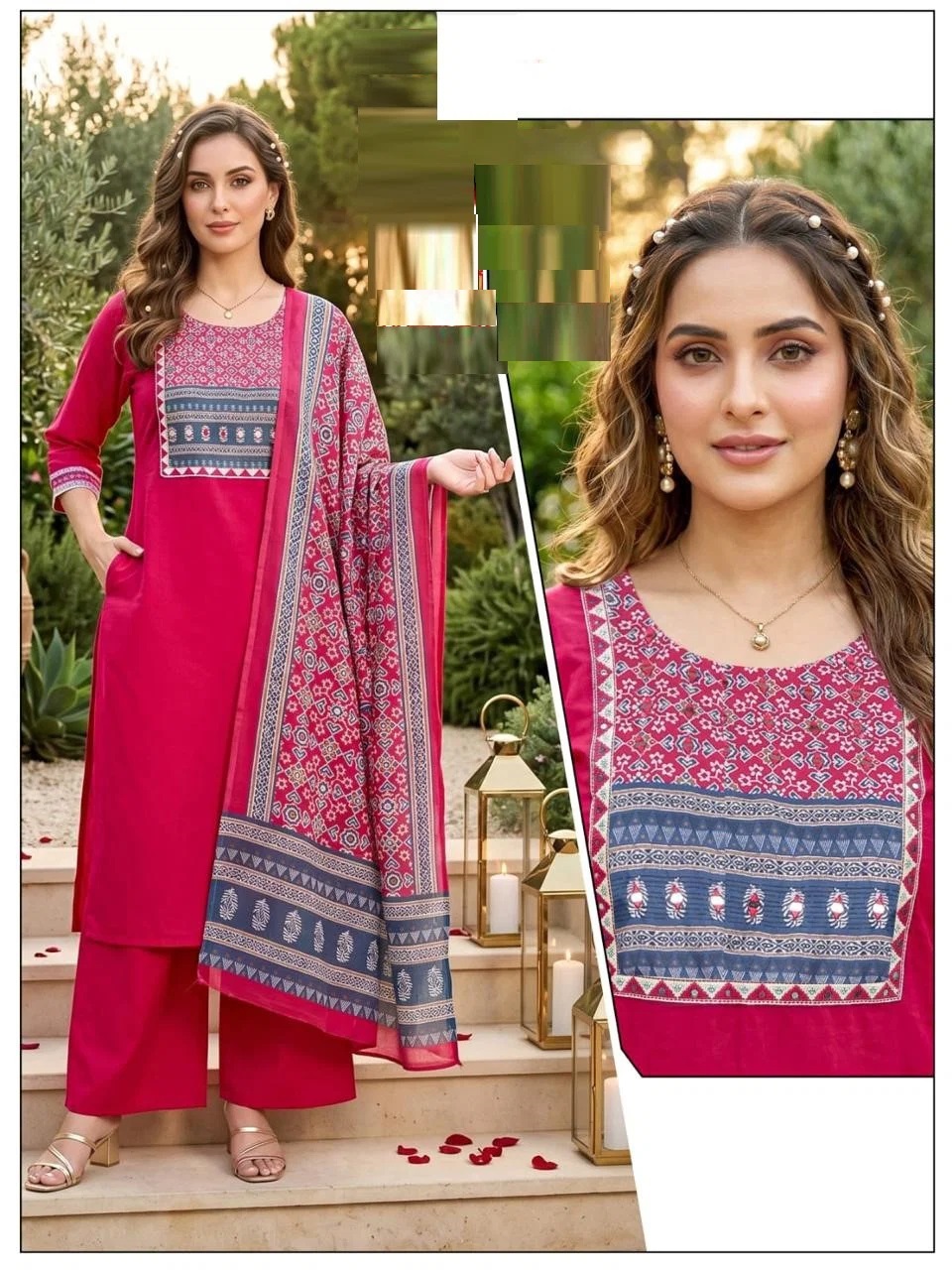 1781538456 Lrc 13 Dhabu Cotton Daily Wear Kurti With Bottom Dupatta Rehmat Boutique Lrc 13 Dhabu Cotton Daily Wear Kurti With Bottom Dupatta Rehmat Boutique
