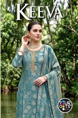 Four Dots Keeva Silk Hand Worked Dress Material Rehmat Boutique